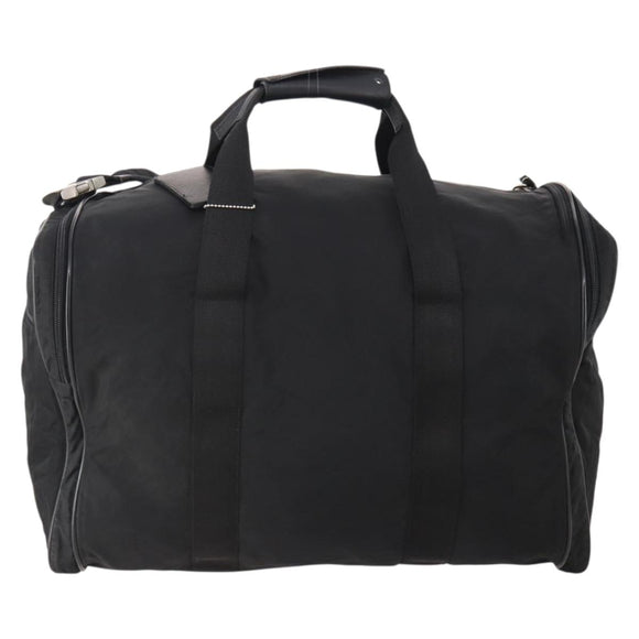 PRADA Boston Bag Nylon 2way Black Silver Auth YKZ331
