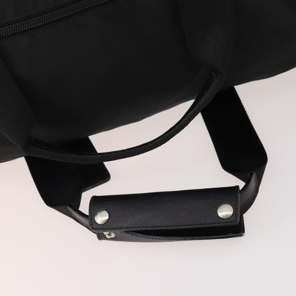 PRADA Boston Bag Nylon 2way Black Silver Auth YKZ331
