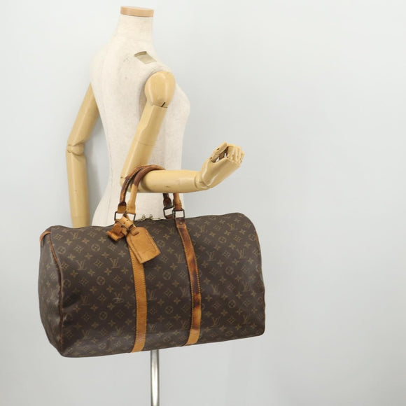 LOUIS VUITTON Monogram Keepall 50 Boston Bag M41426 LV Auth YKZ337