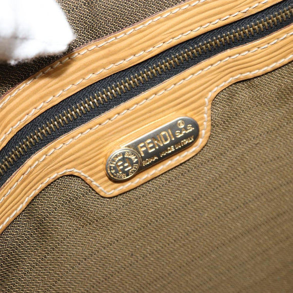 FENDI Zucca Canvas Tote Bag Black Brown Auth YKZ349