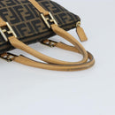 FENDI Zucca Canvas Tote Bag Black Brown Auth YKZ349-7