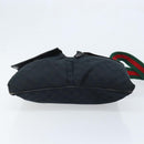 GUCCI GG Canvas Web Sherry Line Shoulder Bag Black Red Green 169937 Auth YKZ350-5