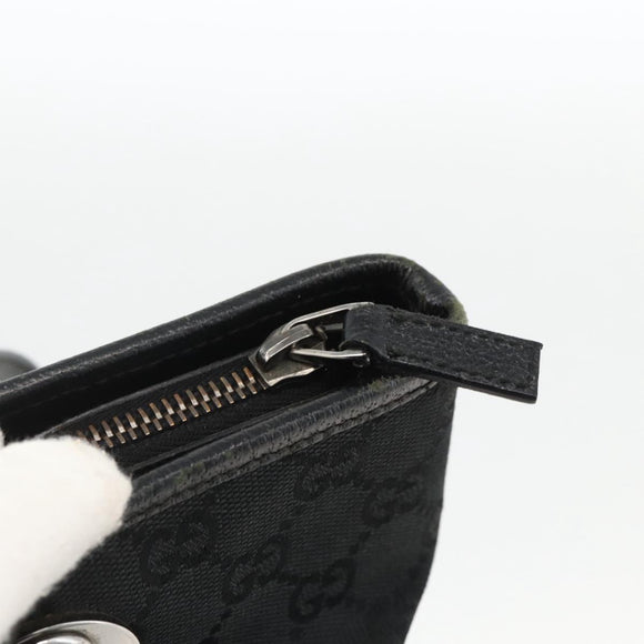 GUCCI GG Canvas Tote Bag Black Silver 139552 Auth YKZ351