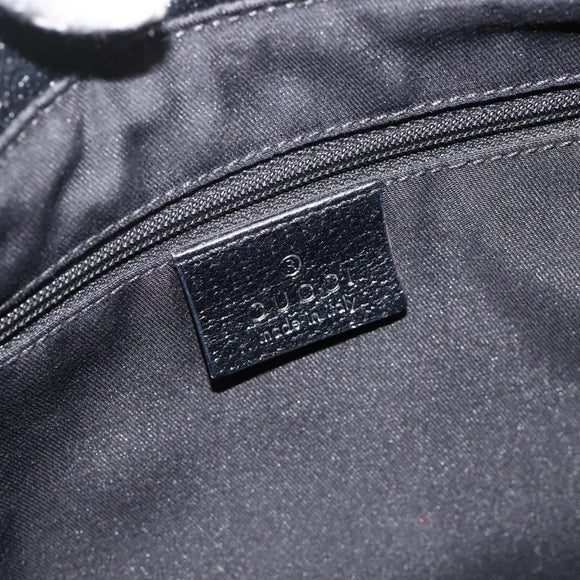 GUCCI GG Canvas Tote Bag Black Silver 139552 Auth YKZ351