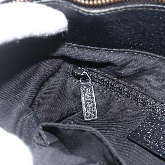 GUCCI GG Canvas Tote Bag Black Silver 139552 Auth YKZ351