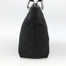 GUCCI GG Canvas Tote Bag Black Silver 139552 Auth YKZ351-3