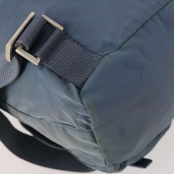PRADA Backpack Nylon Blue Silver Auth YKZ354