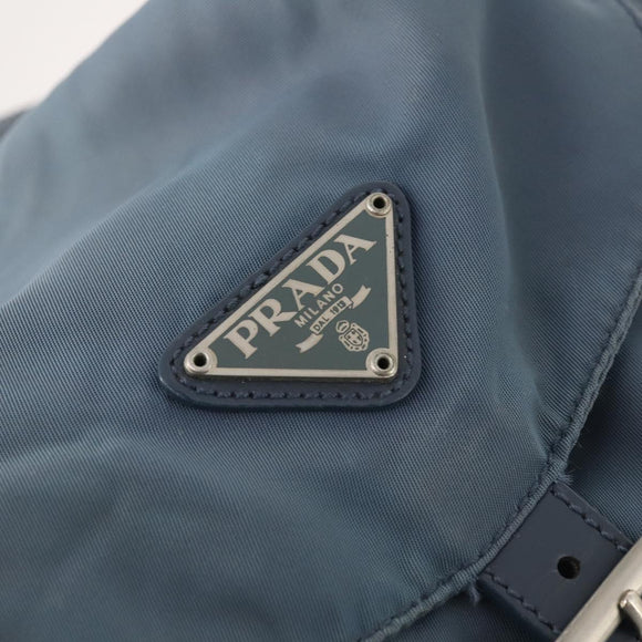 PRADA Backpack Nylon Blue Silver Auth YKZ354