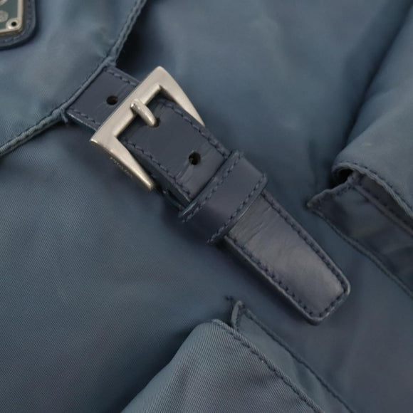 PRADA Backpack Nylon Blue Silver Auth YKZ354