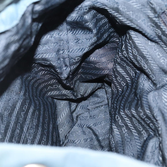 PRADA Backpack Nylon Blue Silver Auth YKZ354