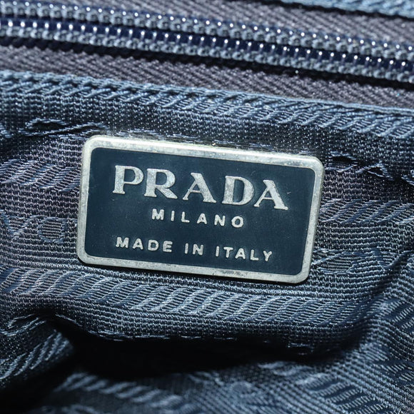 PRADA Backpack Nylon Blue Silver Auth YKZ354