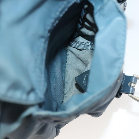 PRADA Backpack Nylon Blue Silver Auth YKZ354
