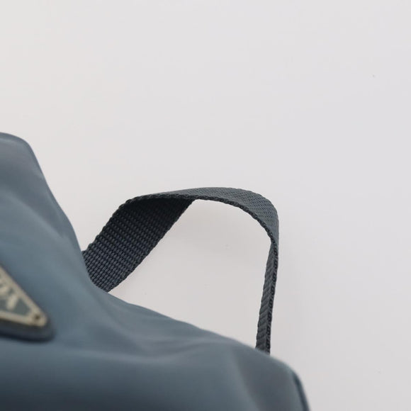 PRADA Backpack Nylon Blue Silver Auth YKZ354