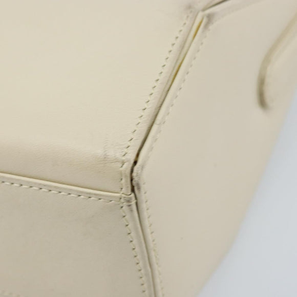 GIVENCHY Hand Bag Leather Beige Gold Auth YKZ357