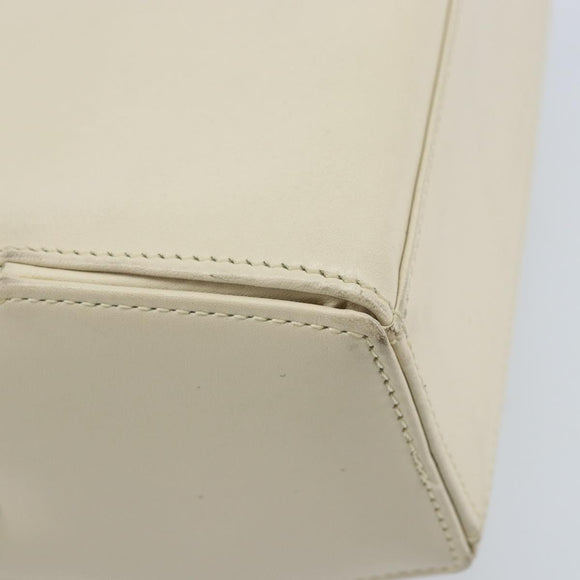 GIVENCHY Hand Bag Leather Beige Gold Auth YKZ357