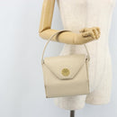 GIVENCHY Hand Bag Leather Beige Gold Auth YKZ357-24