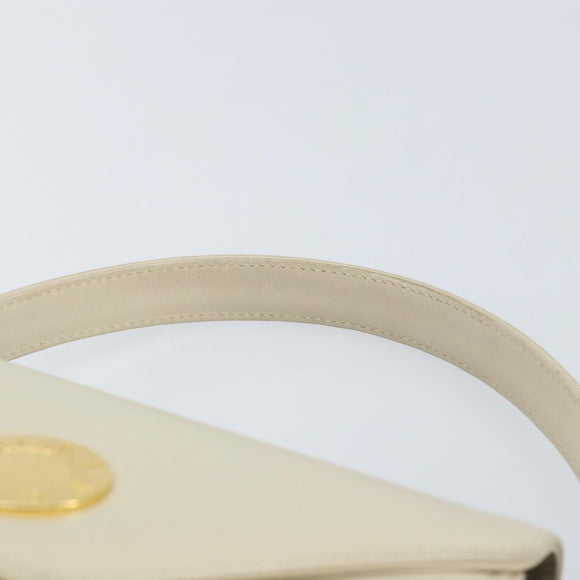 GIVENCHY Hand Bag Leather Beige Gold Auth YKZ357