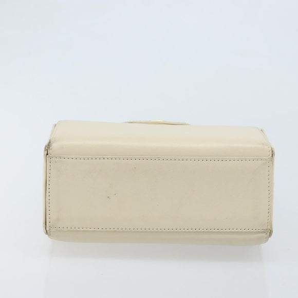 GIVENCHY Hand Bag Leather Beige Gold Auth YKZ357