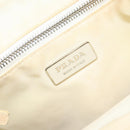 PRADA Hand Bag Canvas Beige Silver Auth YKZ359-19