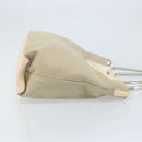 PRADA Hand Bag Canvas Beige Silver Auth YKZ359-3