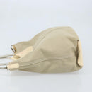 PRADA Hand Bag Canvas Beige Silver Auth YKZ359-4