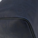Christian Dior Trotter Canvas Boston Bag PVC Navy Gold Auth YKZ360A-11