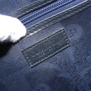 Christian Dior Trotter Canvas Boston Bag PVC Navy Gold Auth YKZ360A-16