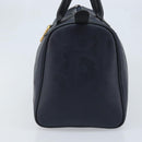Christian Dior Trotter Canvas Boston Bag PVC Navy Gold Auth YKZ360A-5