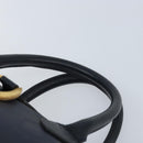 Christian Dior Trotter Canvas Boston Bag PVC Navy Gold Auth YKZ360A-8