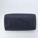 Christian Dior Trotter Canvas Boston Bag PVC Navy Gold Auth YKZ360A-9
