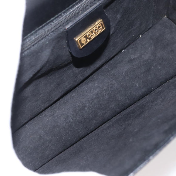 GUCCI Shoulder Bag Leather Black Gold 004 406 0105 Auth YKZ363