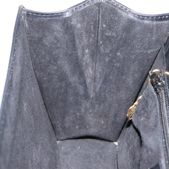 GUCCI Shoulder Bag Leather Black Gold 004 406 0105 Auth YKZ363