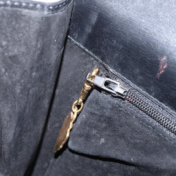 GUCCI Shoulder Bag Leather Black Gold 004 406 0105 Auth YKZ363