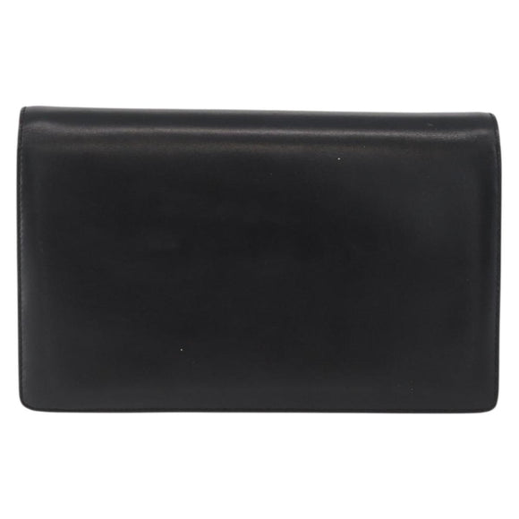 GUCCI Shoulder Bag Leather Black Gold 004 406 0105 Auth YKZ363