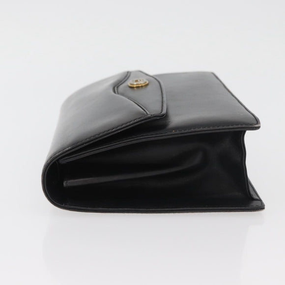 GUCCI Shoulder Bag Leather Black Gold 004 406 0105 Auth YKZ363