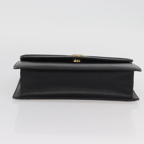 GUCCI Shoulder Bag Leather Black Gold 004 406 0105 Auth YKZ363