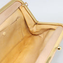 CELINE Chain Shoulder Bag Leather Beige Gold Auth YKZ364-17