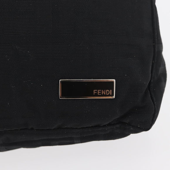 FENDI Zucca Canvas Pouch Black Silver Auth YKZ366