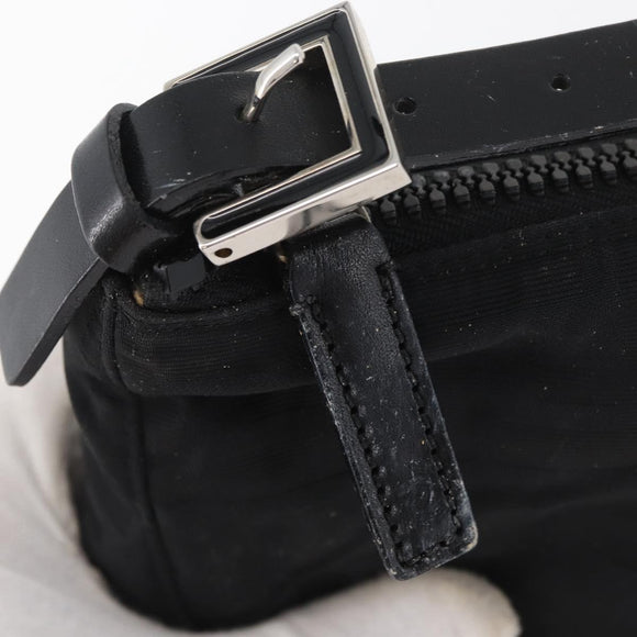 FENDI Zucca Canvas Pouch Black Silver Auth YKZ366