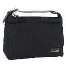 FENDI Zucca Canvas Pouch Black Silver Auth YKZ366-1