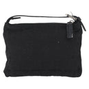 FENDI Zucca Canvas Pouch Black Silver Auth YKZ366-2