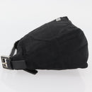 FENDI Zucca Canvas Pouch Black Silver Auth YKZ366-4