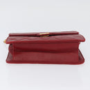 CHANEL Matelasse Chain Shoulder Bag Lamb Skin Red Gold CC Auth YKZ368-5