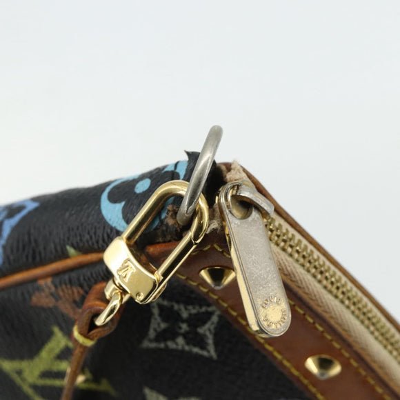LOUIS VUITTON Monogram Multicolor Pochette Pouch Black M92648 LV Auth YKZ374