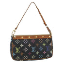 LOUIS VUITTON Monogram Multicolor Pochette Pouch Black M92648 LV Auth YKZ374-1