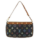 LOUIS VUITTON Monogram Multicolor Pochette Pouch Black M92648 LV Auth YKZ374-13
