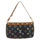 LOUIS VUITTON Monogram Multicolor Pochette Pouch Black M92648 LV Auth YKZ374-2