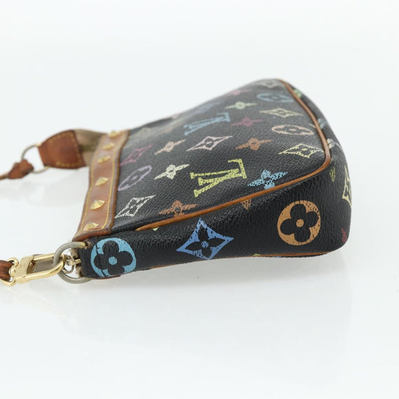 LOUIS VUITTON Monogram Multicolor Pochette Pouch Black M92648 LV Auth YKZ374