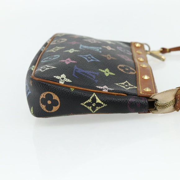 LOUIS VUITTON Monogram Multicolor Pochette Pouch Black M92648 LV Auth YKZ374