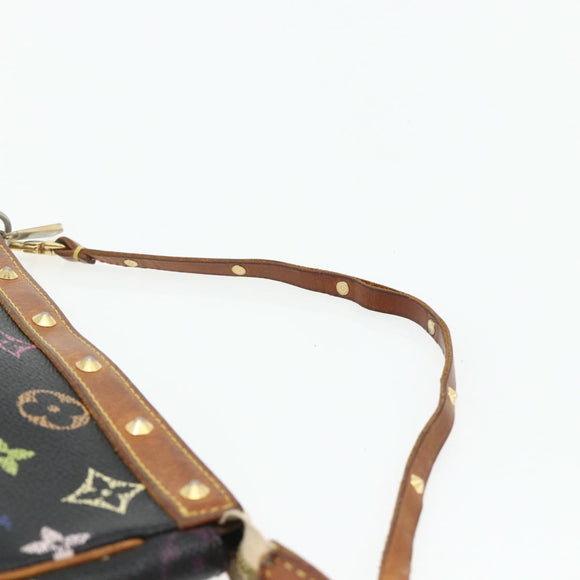 LOUIS VUITTON Monogram Multicolor Pochette Pouch Black M92648 LV Auth YKZ374